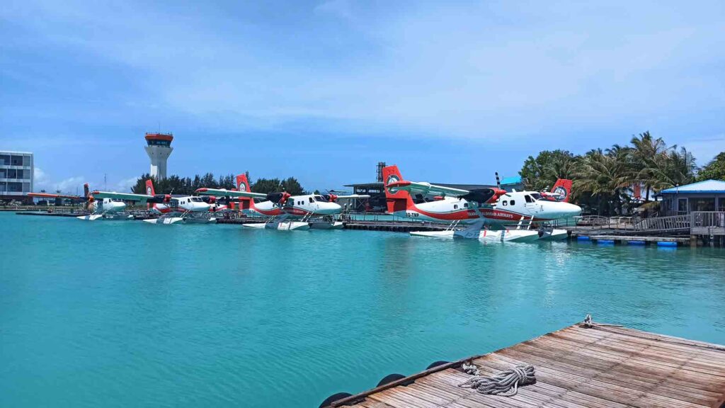 Seaplane at the airport in Male to other islands