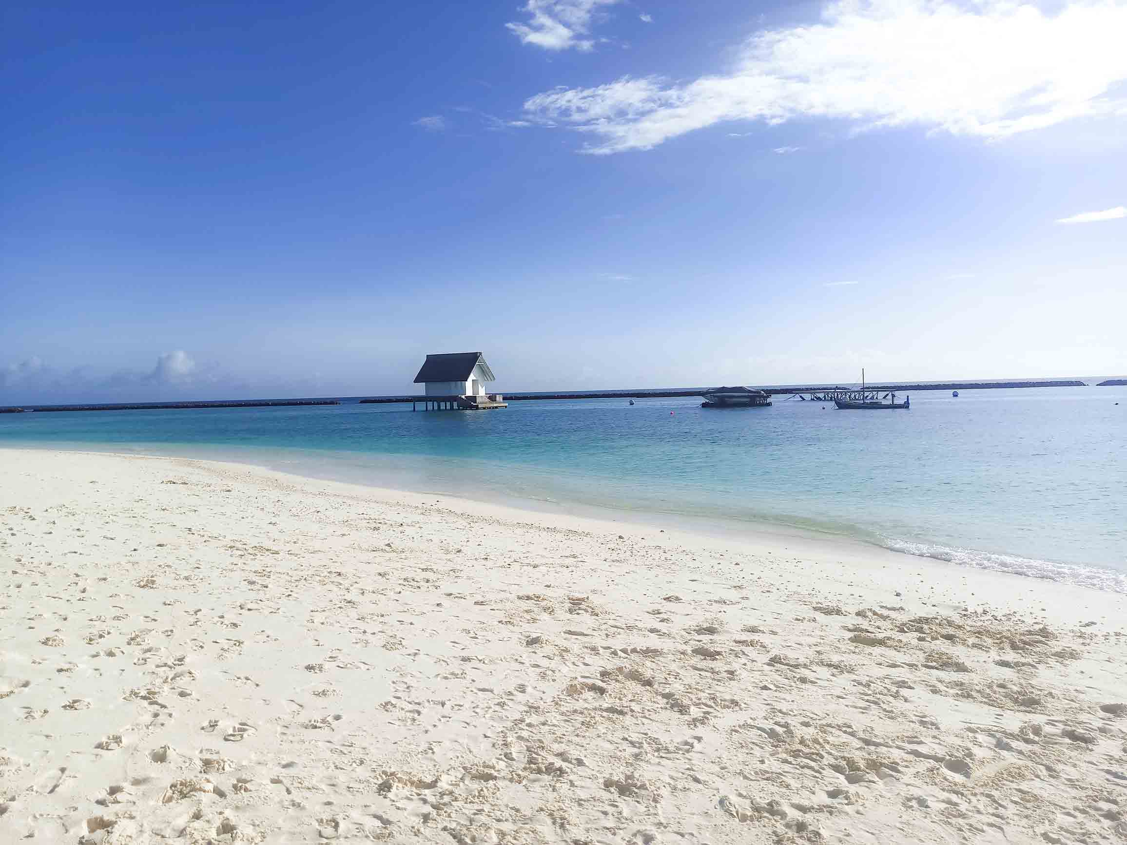 Staff beach on a private island in Maldives